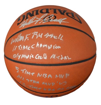 Bill Russell Signed Limited Edition Stat Basketball